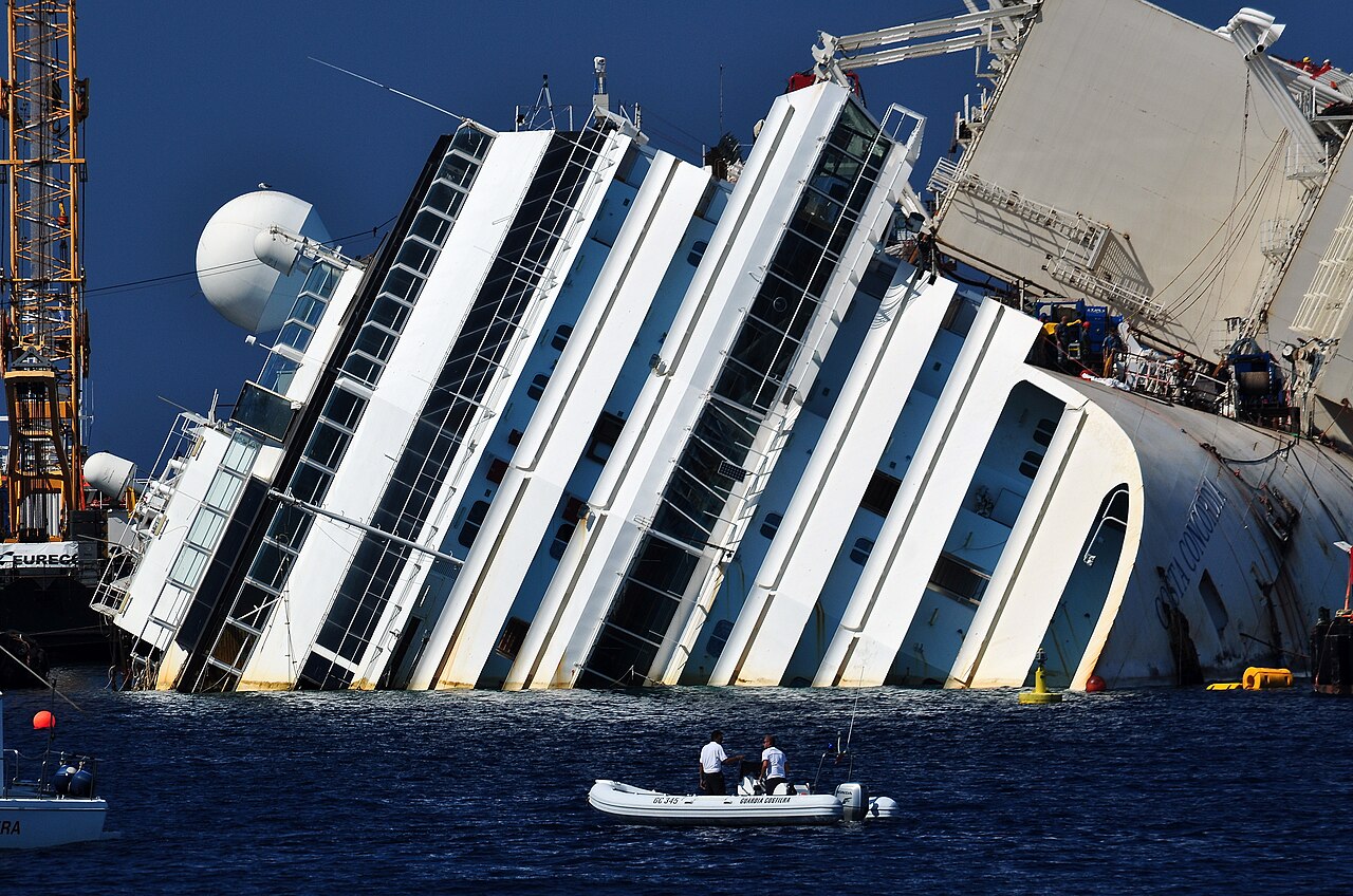 The wreck of Costa Concordia off Isola del Giglio in August 2013
